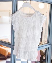 U by SPICK&SPAN | シャーリングチュールトップス(シャツ/ブラウス)