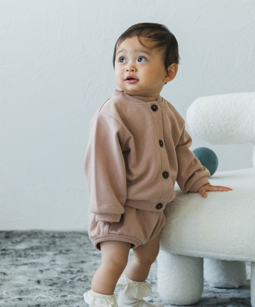 pairmanon（ペアマノン）の「【ベビー】ブルゾン風 セットアップ（その他ベビーウェア・キッズ・モカ/グレイッシュベージュ/ピンク・80/70）」の3枚目の写真