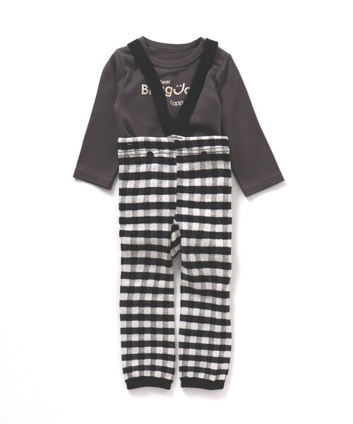 BREEZE（ブリーズ）の「サス付きベビースパッツ＆ボディオールセット（その他ベビーウェア・キッズ・ブルー/マスタード/チェック・70/80）」の3枚目の写真