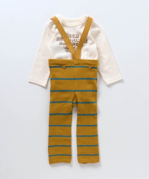 BREEZE（ブリーズ）の「サス付きベビースパッツ＆ボディオールセット（その他ベビーウェア・キッズ・ブルー/マスタード/チェック・70/80）」の2枚目の写真