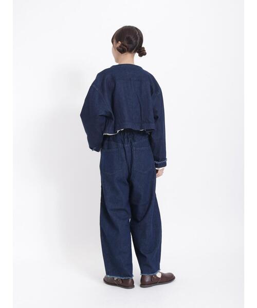 Samansa Mos2(サマンサ モスモス)の「デニム裾フリンジカーブパンツ(デニムパンツ・レディース・ネイビー/ブルー・F)」の11枚目の写真