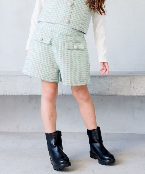 GLOBAL WORK（グローバルワーク）の「3SETツイードセットアップ/972916（その他トップス・キッズ・アイボリー/ミント・110cm/120cm/130cm/150cm/160cm/100cm/140cm）」の16枚目の写真