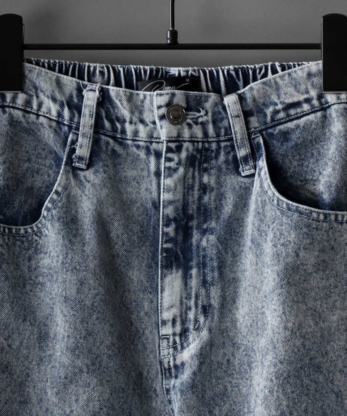 SITRY(シトリー)の「Wide Tapered side fringe Denim pants/ワイドテーパード サイドフリンジ デニム パンツ(デニムパンツ・メンズ・ブラック/ケミカルウォッシュ/インディゴブルー/ブラック系その他2/ブラック系その他・S/L/LL/M)」の8枚目の写真