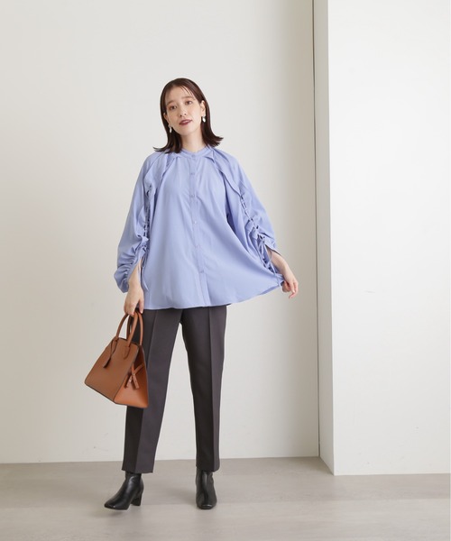 N.（N. Natural Beauty Basic）（エヌエヌナチュラルビューティーベーシック）の「【S Size Line】◆アンクルテーパードパンツ（スラックス・レディース・グレー/ブルー/オフホワイト・SMALL/MEDIUM）」の6枚目の写真