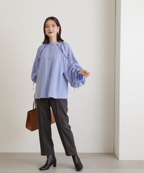 N.（N. Natural Beauty Basic）（エヌエヌナチュラルビューティーベーシック）の「【S Size Line】◆アンクルテーパードパンツ（スラックス・レディース・グレー/ブルー/オフホワイト・SMALL/MEDIUM）」の8枚目の写真