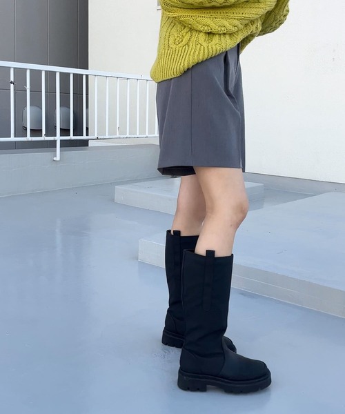 KBF（ケイビーエフ）の「デザインポケットタックショートパンツ（その他パンツ・レディース・ブラック/グレー/グリーン系その他/ブラック系その他・ONE）」の5枚目の写真