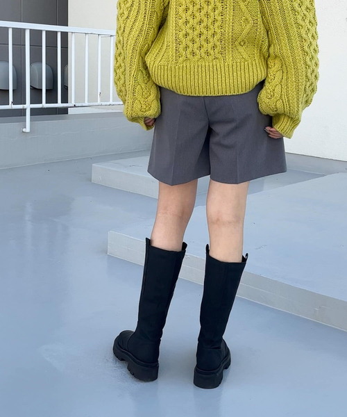 KBF（ケイビーエフ）の「デザインポケットタックショートパンツ（その他パンツ・レディース・ブラック/グレー/グリーン系その他/ブラック系その他・ONE）」の6枚目の写真