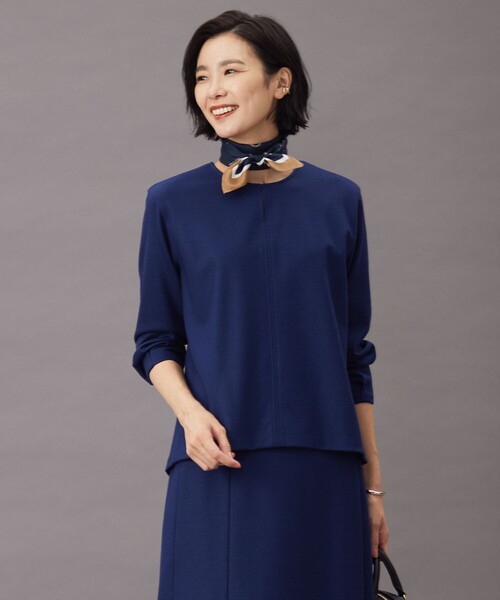 J.PRESS Ladies(J.プレス レディス)の「ウールスムース ペプラム カットソー(Tシャツ/カットソー・レディース・ネイビー系/パープル系/ブルー系/グレー系・SMALL)」の3枚目の写真