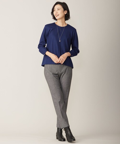 J.PRESS Ladies(J.プレス レディス)の「ウールスムース ペプラム カットソー(Tシャツ/カットソー・レディース・ネイビー系/パープル系/ブルー系/グレー系・SMALL)」の20枚目の写真