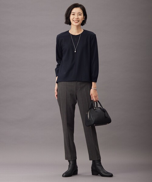 J.PRESS Ladies(J.プレス レディス)の「ウールスムース ペプラム カットソー(Tシャツ/カットソー・レディース・ネイビー系/パープル系/ブルー系/グレー系・SMALL)」の18枚目の写真