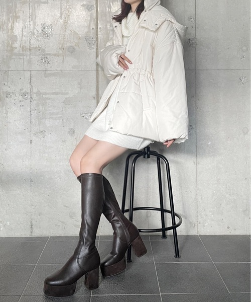 one way（ワンウェイ）の「【 新色追加 】ウエストドロストダウン（ダウンジャケット/コート・レディース・ホワイト/ブラック/ベージュ・FREE）」の13枚目の写真