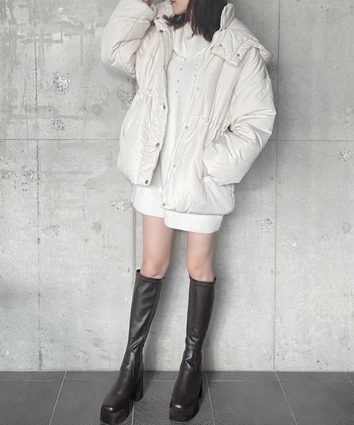 one way（ワンウェイ）の「【 新色追加 】ウエストドロストダウン（ダウンジャケット/コート・レディース・ホワイト/ブラック/ベージュ・FREE）」の15枚目の写真