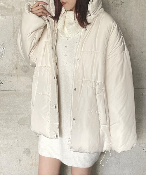 one way（ワンウェイ）の「【 新色追加 】ウエストドロストダウン（ダウンジャケット/コート・レディース・ホワイト/ブラック/ベージュ・FREE）」の21枚目の写真