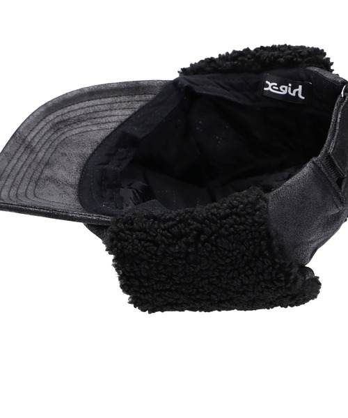 X-girl（エックスガール）の「6PANEL FLIGHT CAP（キャップ・レディース・ブラック/ブラウン・ONE SIZE）」の4枚目の写真