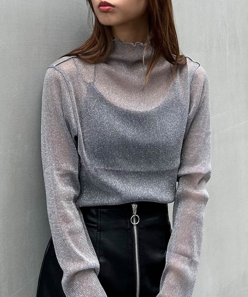 INGNI（イング）の「ラメチュールメロウトップス（その他トップス・レディース・シルバー/グレー/ブラック・M）」の11枚目の写真