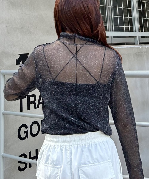 INGNI（イング）の「ラメチュールメロウトップス（その他トップス・レディース・シルバー/グレー/ブラック・M）」の6枚目の写真