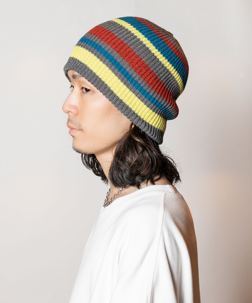 CA4LA（カシラ）の「MULTIBORDER3（ニットキャップ/ビーニー・レディース・グレー/ブラック/ブラウン・ONESIZE）」の9枚目の写真