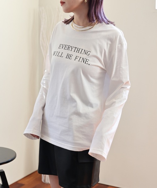 ULEULA(ウルア)の「ロゴT/プリントオーバーTシャツ(Tシャツ/カットソー・レディース・ホワイト/ブラック・FREE)」の6枚目の写真