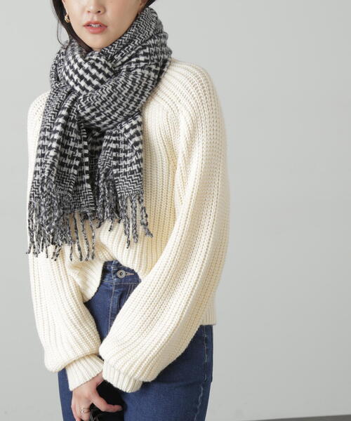 FREE'S MART（フリーズマート）の「◆ブロックチェックストール（マフラー・レディース・ブラック系その他/イエロー系その他・ﾌﾘ-）」の3枚目の写真