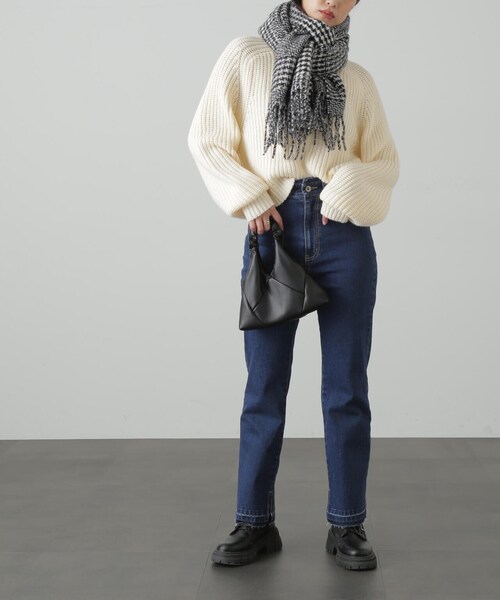 FREE'S MART（フリーズマート）の「◆ブロックチェックストール（マフラー・レディース・ブラック系その他/イエロー系その他・ﾌﾘ-）」の4枚目の写真