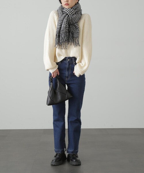 FREE'S MART（フリーズマート）の「◆ブロックチェックストール（マフラー・レディース・ブラック系その他/イエロー系その他・ﾌﾘ-）」の5枚目の写真