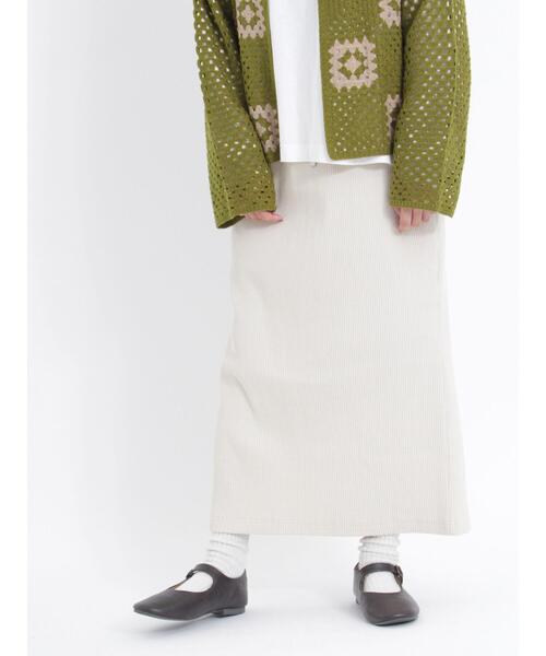 Samansa Mos2(サマンサ モスモス)の「ストレッチリブスカート(スカート・レディース・ブラウン/オレンジ/ブラック/グリーン/ベージュ・F)」の3枚目の写真