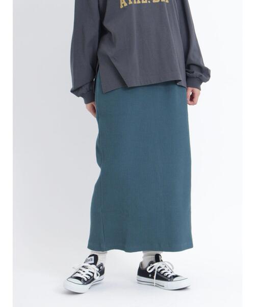 Samansa Mos2(サマンサ モスモス)の「ストレッチリブスカート(スカート・レディース・ブラウン/オレンジ/ブラック/グリーン/ベージュ・F)」の11枚目の写真