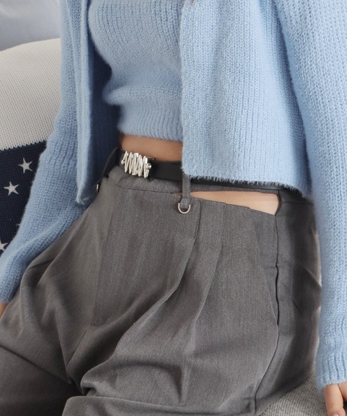 Chick(チック)の「Cross Slacks / クロスハイウエストスラックス(スラックス・レディース・ブラック/グレー/ホワイト・S/M/L)」の21枚目の写真