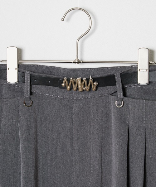 Chick(チック)の「Cross Slacks / クロスハイウエストスラックス(スラックス・レディース・ブラック/グレー/ホワイト・S/M/L)」の16枚目の写真