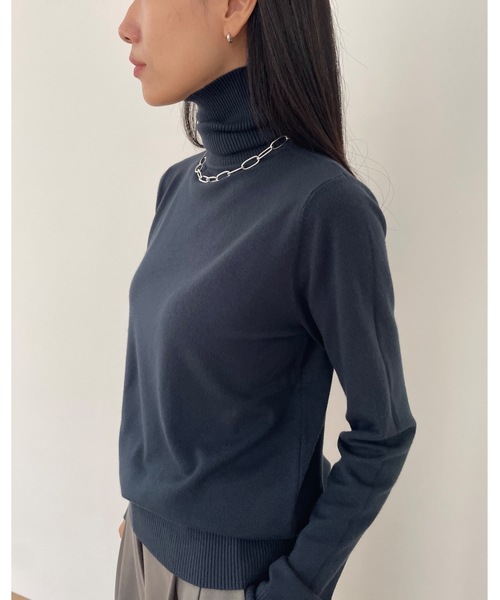 カシミヤブレンドベーシックタートルニット（ニット/セーター）｜Didot