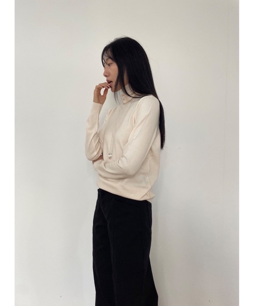 Didot.showroom（ディドット ショールーム）の「カシミヤブレンドベーシックタートルニット（ニット/セーター・レディース・レッド/ブラック/グレー/アイボリー/ネイビー・FREE）」の7枚目の写真