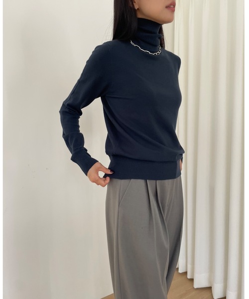 Didot.showroom（ディドット ショールーム）の「カシミヤブレンドベーシックタートルニット（ニット/セーター・レディース・レッド/ブラック/グレー/アイボリー/ネイビー・FREE）」の19枚目の写真