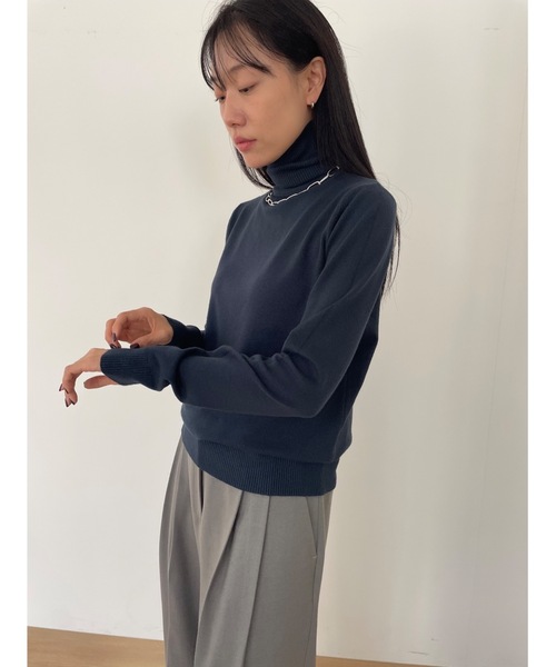 Didot.showroom（ディドット ショールーム）の「カシミヤブレンドベーシックタートルニット（ニット/セーター・レディース・レッド/ブラック/グレー/アイボリー/ネイビー・FREE）」の21枚目の写真