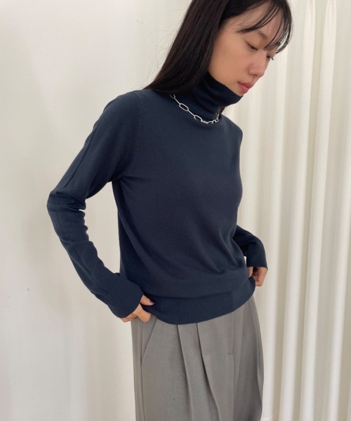 Didot.showroom（ディドット ショールーム）の「カシミヤブレンドベーシックタートルニット（ニット/セーター・レディース・レッド/ブラック/グレー/アイボリー/ネイビー・FREE）」の20枚目の写真