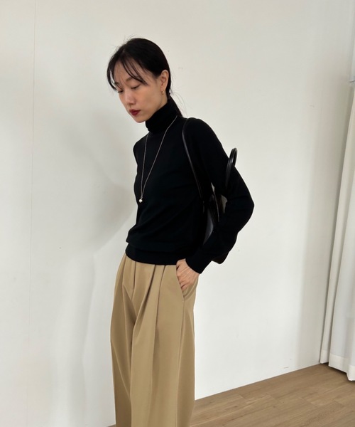 Didot.showroom（ディドット ショールーム）の「カシミヤブレンドベーシックタートルニット（ニット/セーター・レディース・レッド/ブラック/グレー/アイボリー/ネイビー・FREE）」の13枚目の写真