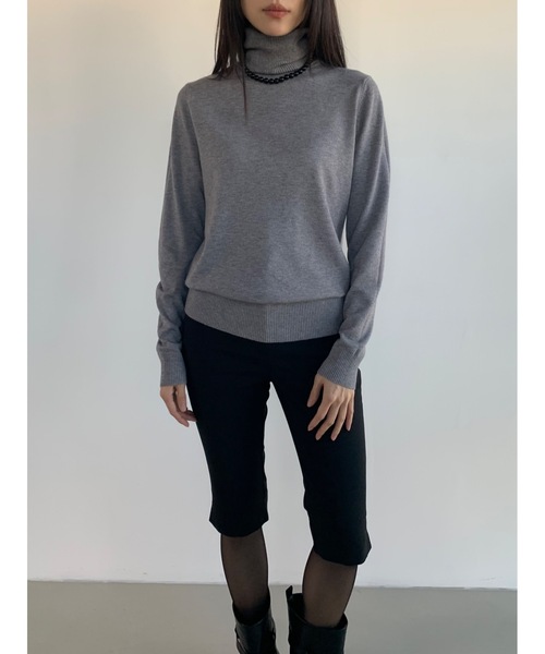 カシミヤブレンドベーシックタートルニット（ニット/セーター）｜Didot