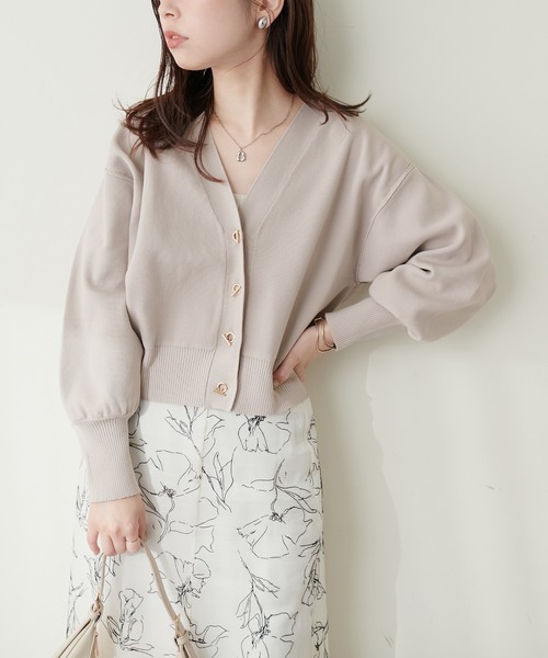 natural couture(ナチュラルクチュール)の「プチプラハトメバー釦カーディガン(カーディガン/ボレロ・レディース・モカ/グレイッシュベージュ/アイボリー/ブラック・FREE)」の8枚目の写真