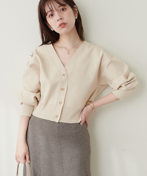 natural couture(ナチュラルクチュール)の「プチプラハトメバー釦カーディガン(カーディガン/ボレロ・レディース・モカ/グレイッシュベージュ/アイボリー/ブラック・FREE)」の12枚目の写真