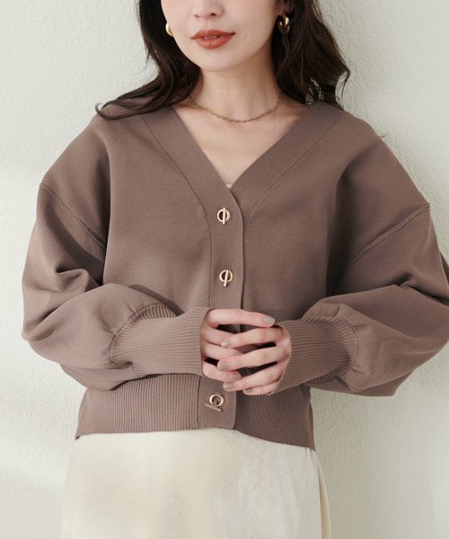 プチプラハトメバー釦カーディガン（カーディガン/ボレロ）｜natural