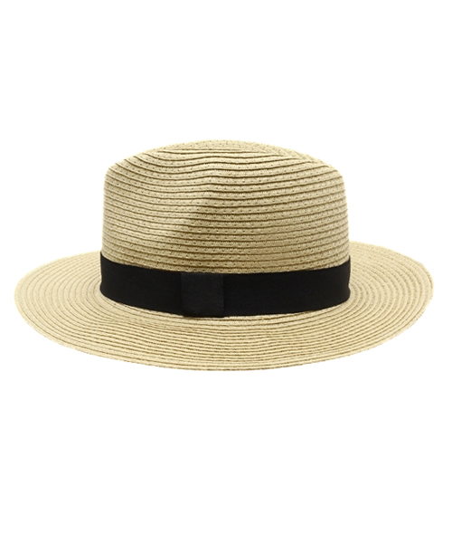 WEGO（ウィゴー）の「WEGO/ペーパーロングブリムハット（ハット・メンズ・ナチュラル/ブラック/ホワイト・FREE）」の4枚目の写真