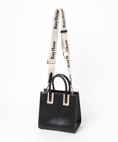 BAYFLOW（ベイフロー）の「ミニスクエアロゴテープショルダー（ショルダーバッグ・レディース・ブラック/グリーン系/ゴールド・FREE）」の6枚目の写真