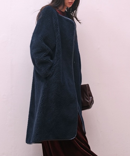 ロングボアコート（ノーカラーコート）｜AKTE（アクテ）のファッション