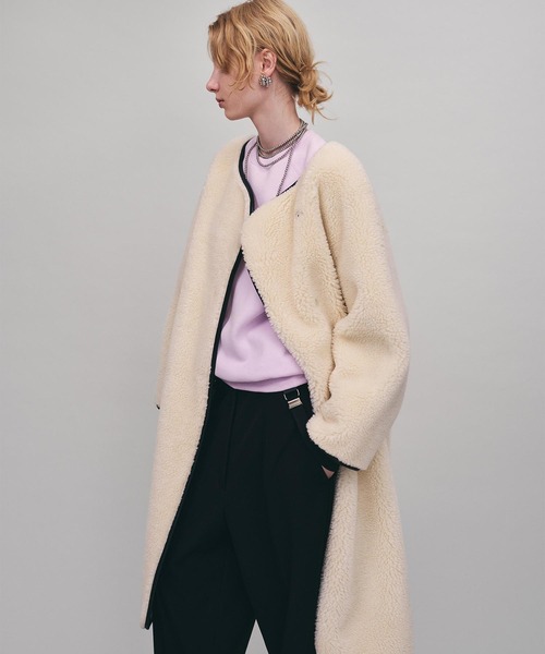 ロングボアコート（ノーカラーコート）｜AKTE（アクテ）のファッション