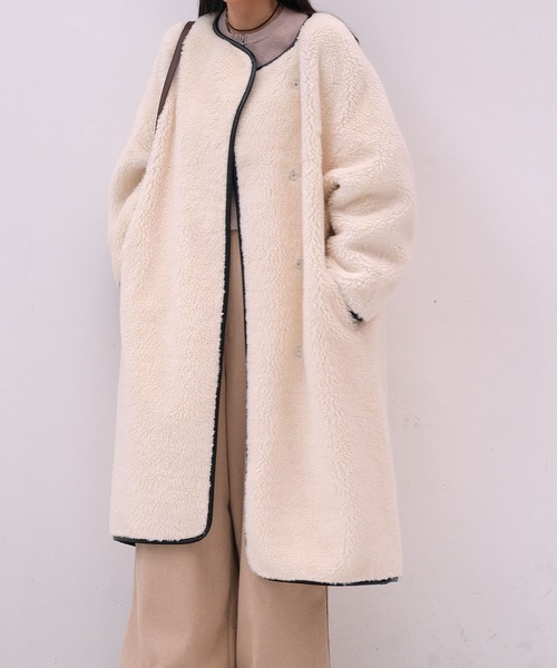 ロングボアコート（ノーカラーコート）｜AKTE（アクテ）のファッション