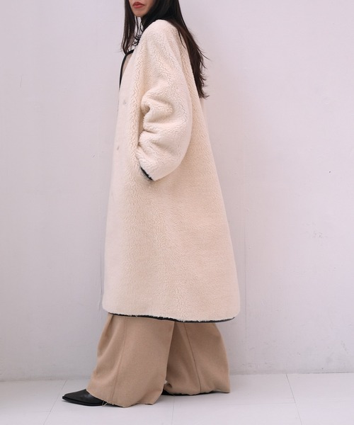 ロングボアコート（ノーカラーコート）｜AKTE（アクテ）のファッション