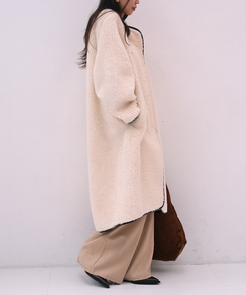 ロングボアコート（ノーカラーコート）｜AKTE（アクテ）のファッション