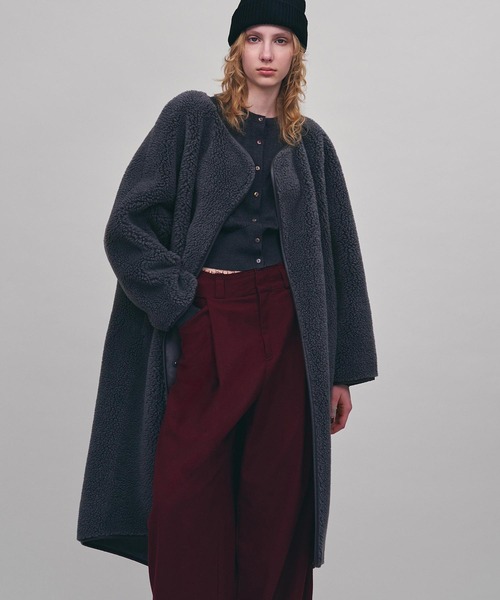 ロングボアコート（ノーカラーコート）｜AKTE（アクテ）のファッション