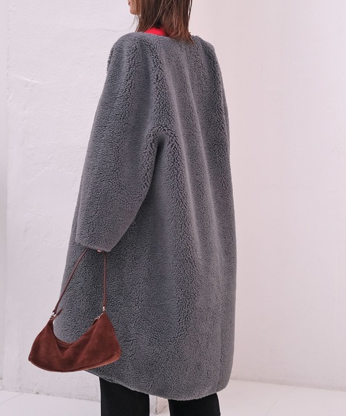 セール】ロングボアコート（ノーカラーコート）｜AKTE（アクテ）の