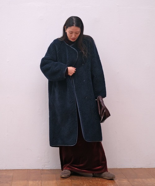 ロングボアコート（ノーカラーコート）｜AKTE（アクテ）のファッション