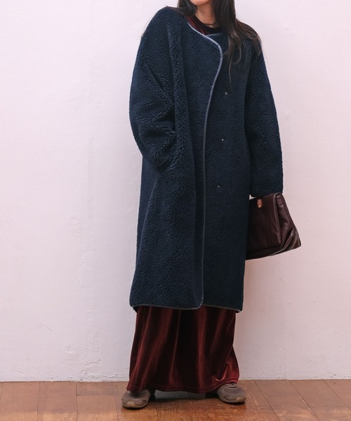 akte ロングボアコート セール】ロングボアコート（ノーカラーコート）｜AKTE（アクテ）の